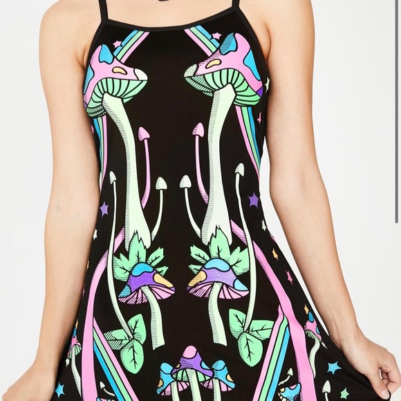 Club Exs Dollskill Mushroom Glow in the Dark Dress - Picture 2 of 4